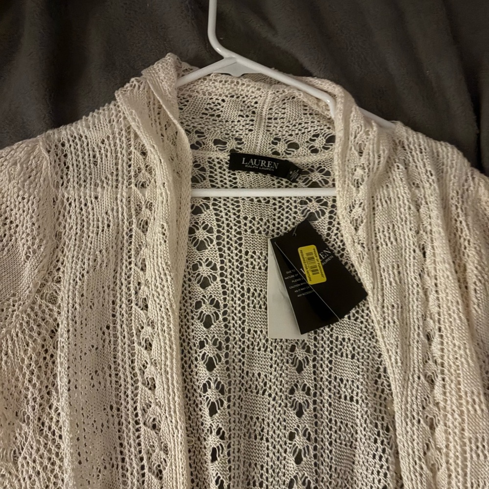 Ralph Lauren Cream Open-Knit Cardigan